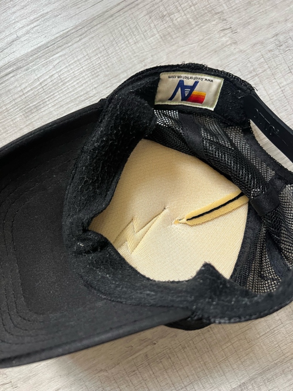 AVIATOR NATION Vintage Lightning Bolt Trucker Hat Black Truckers Cap with Yellow - Picture 7 of 13